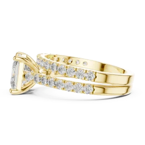 Symmetry Princess Cut Pavé-Set Architectural Solitaire Ring - Image 4