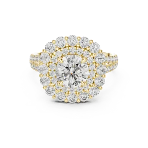 Luminary Round Brilliant Double Halo Solitaire Ring - Image 2