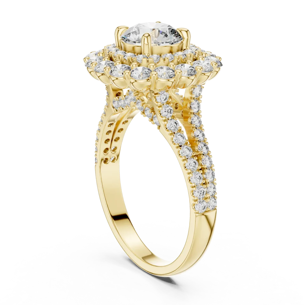 Luminary Round Brilliant Double Halo Solitaire Ring - Image 3
