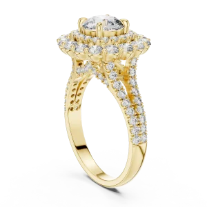 Luminary Round Brilliant Double Halo Solitaire Ring - Image 3