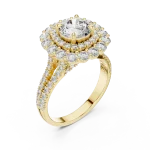 Luminary Round Brilliant Double Halo Solitaire Ring
