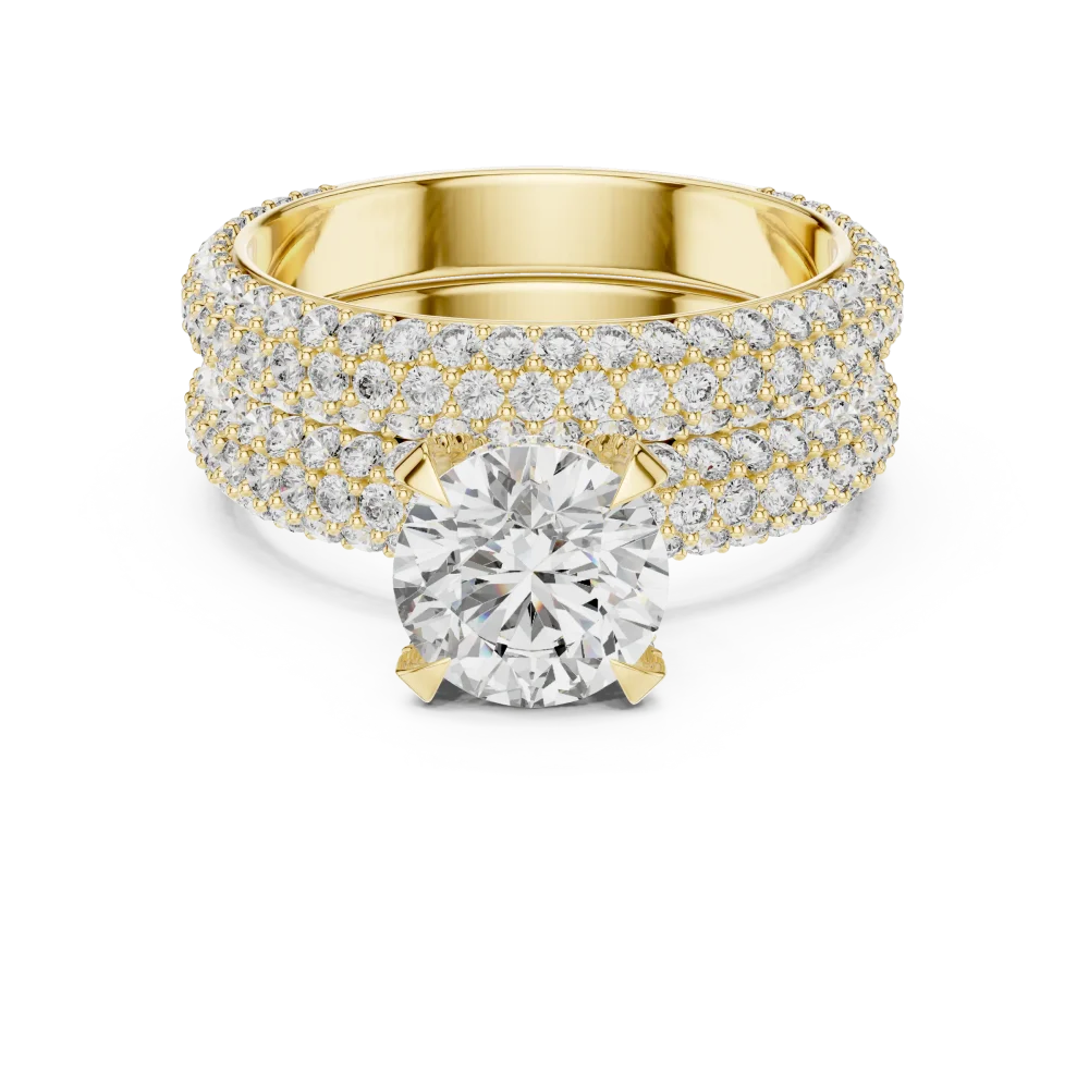 Luminary Round Brilliant Pavé-Set Solitaire Engagement Ring - Image 2