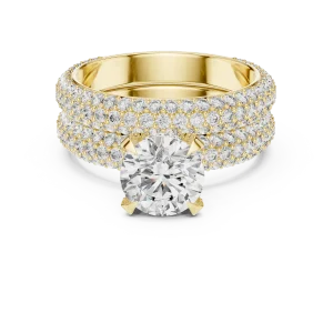 Luminary Round Brilliant Pavé-Set Solitaire Engagement Ring - Image 2