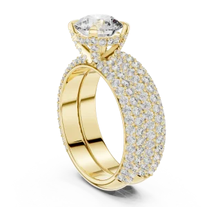 Luminary Round Brilliant Pavé-Set Solitaire Engagement Ring - Image 3