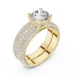 Luminary Round Brilliant Pavé-Set Solitaire Engagement Ring