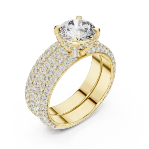 Luminary Round Brilliant Pavé-Set Solitaire Engagement Ring