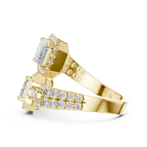 Luminary Emerald and Baguette Dual-Stone Architectural Ring - Image 4