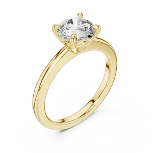 Ethereal Round Brilliant Cut Four-Prong Solitaire Ring