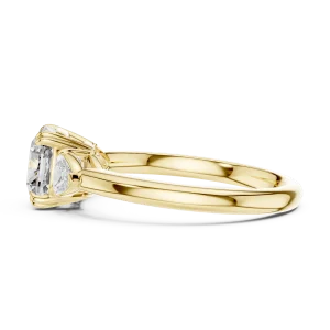 Ethereal Cushion and Trillion Three Stone Solitaire Ring - Image 4