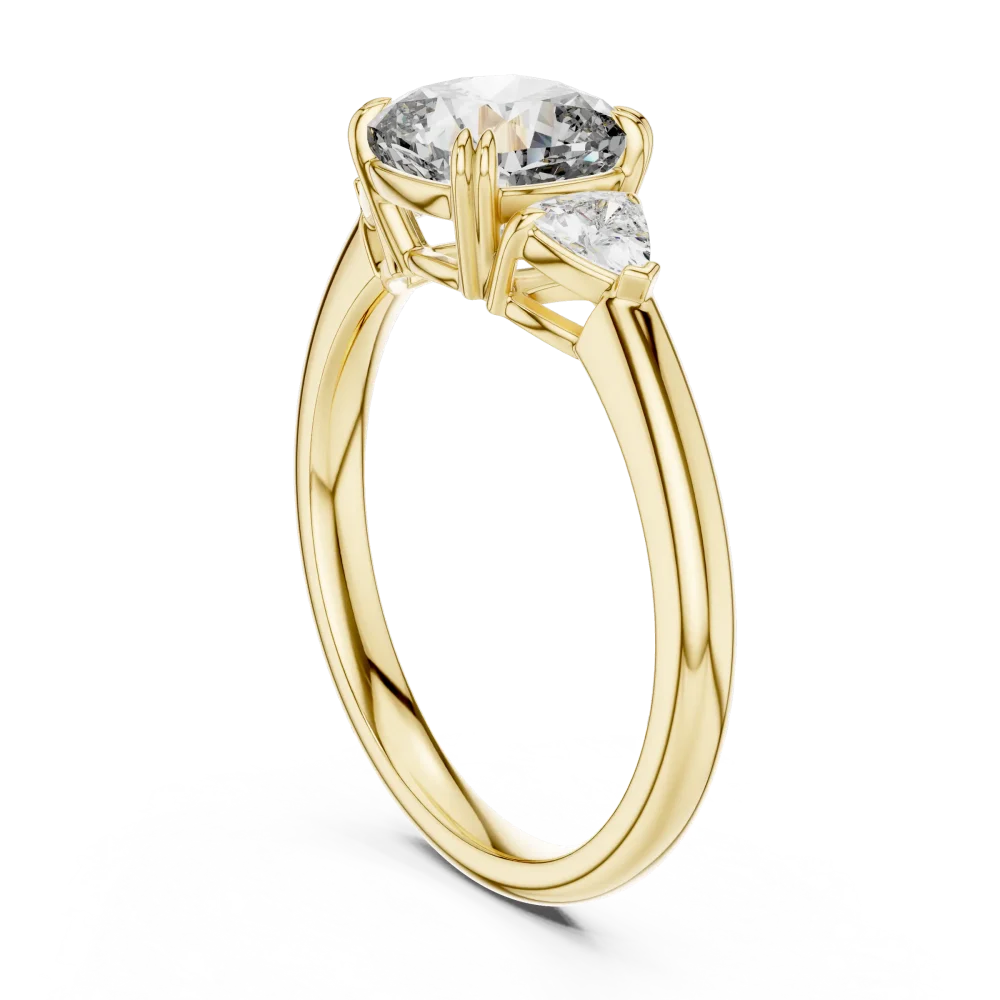 Ethereal Cushion and Trillion Three Stone Solitaire Ring - Image 3