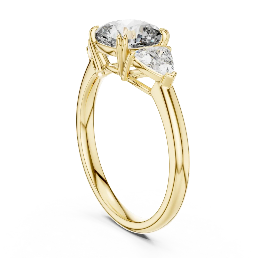 Ethereal Cushion and Trillion Three Stone Statement Ring - Image 3