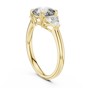 Ethereal Cushion and Trillion Three Stone Statement Ring - Image 3