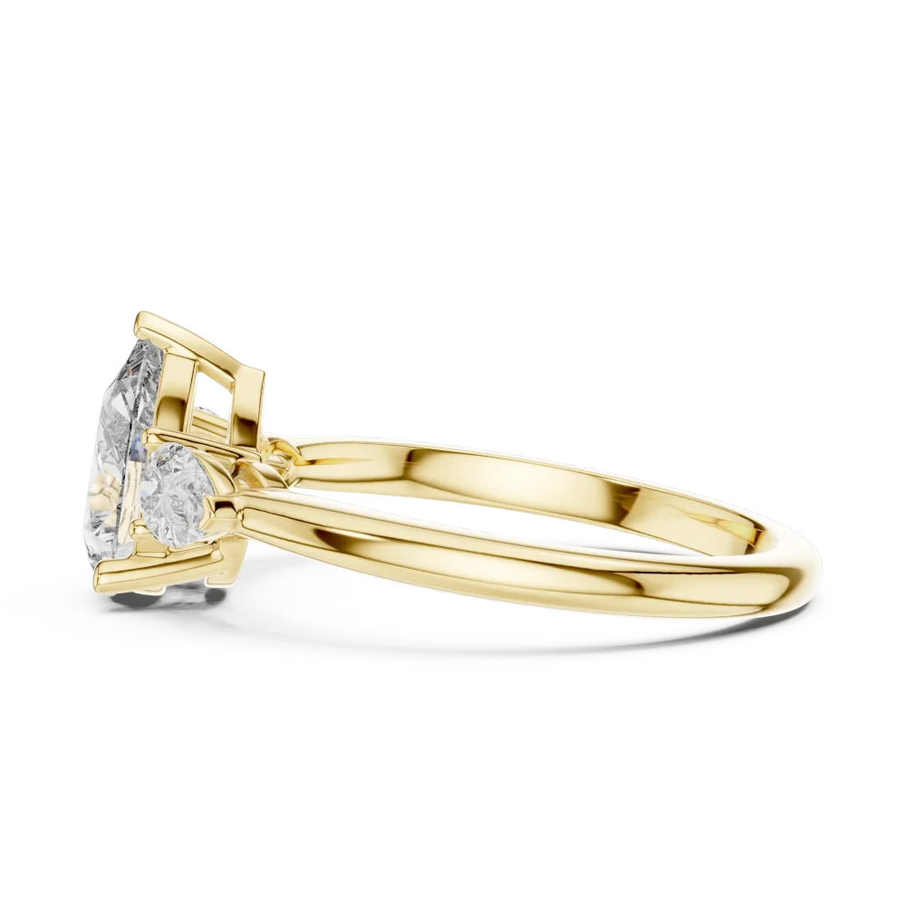 Ethereal Pear Cut Three-Stone Radiant Trilogy Ring - Image 4