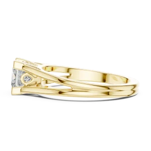 Architectural Princess Cut Split Shank Solitaire Ring - Image 4