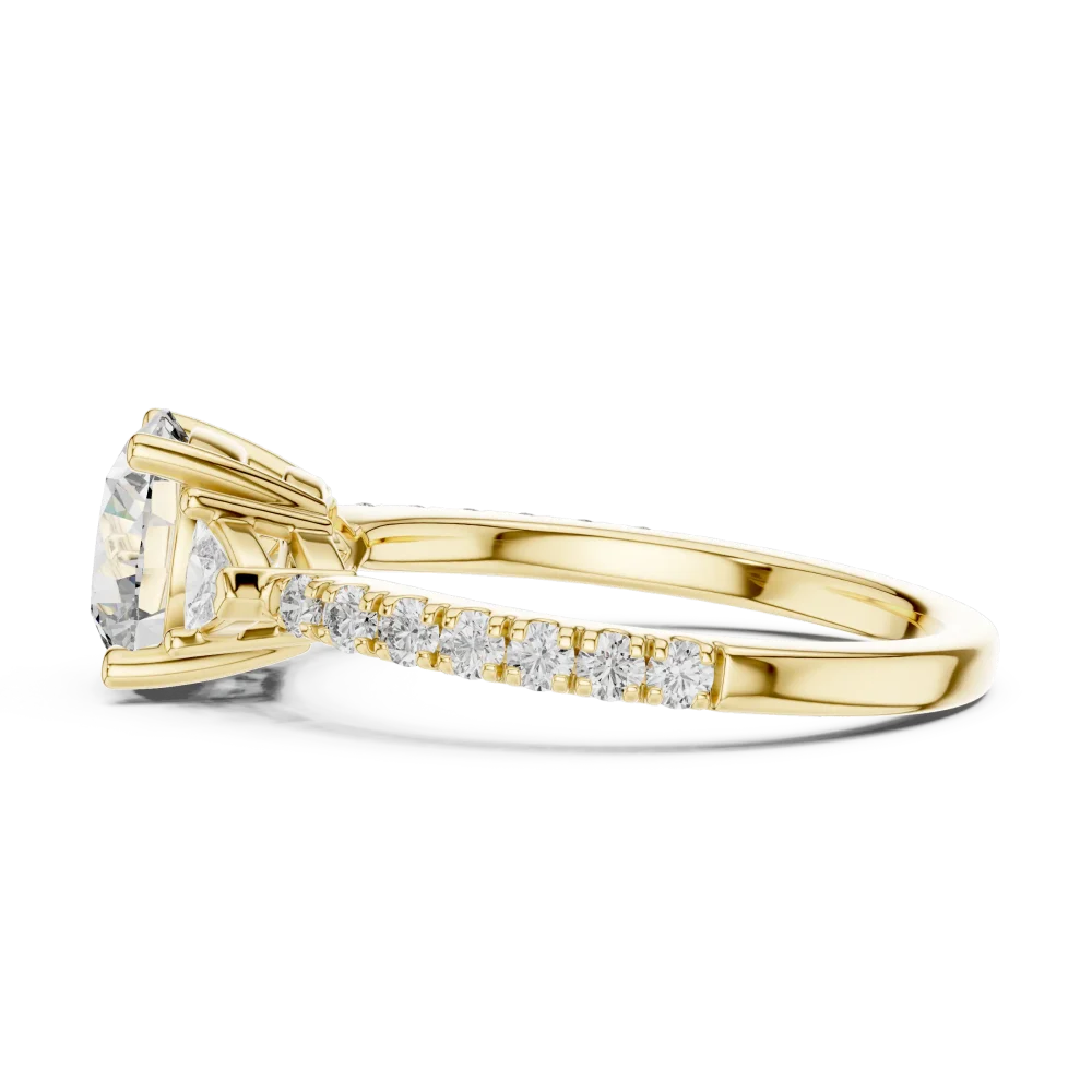 Luminary Round Brilliant and Trillion Three-Stone Solitaire Ring - Image 4