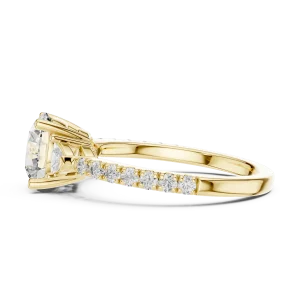 Luminary Round Brilliant and Trillion Three-Stone Solitaire Ring - Image 4
