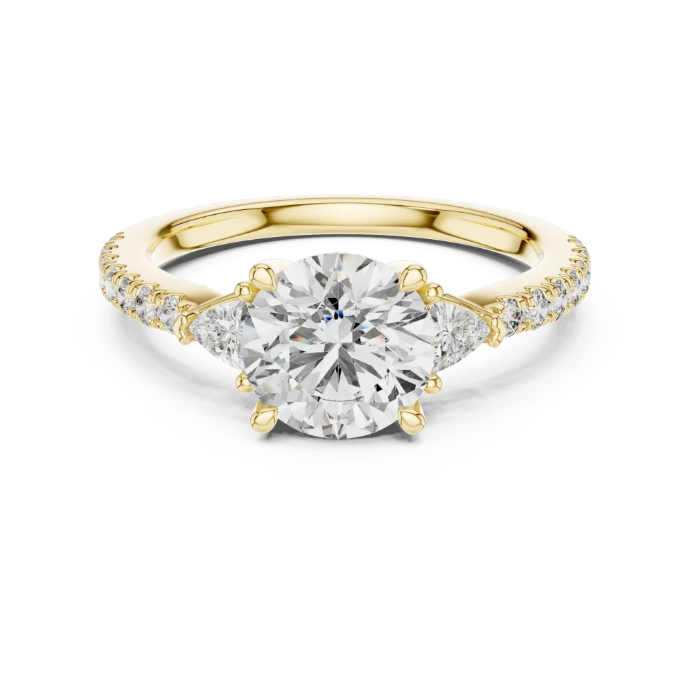 Luminary Round Brilliant and Trillion Three-Stone Solitaire Ring - Image 2