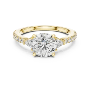 Luminary Round Brilliant and Trillion Three-Stone Solitaire Ring - Image 2