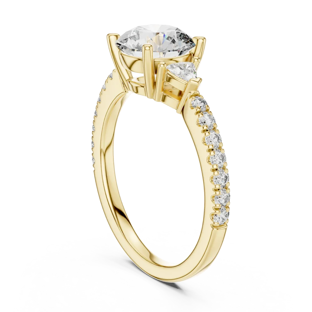 Luminary Round Brilliant and Trillion Three-Stone Solitaire Ring - Image 3