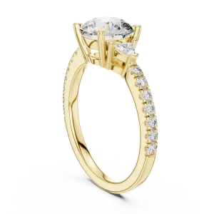 Luminary Round Brilliant and Trillion Three-Stone Solitaire Ring - Image 3