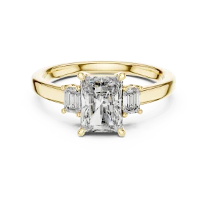 Luminary Radiant and Emerald Three Stone Silhouette Ring - Image 2