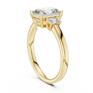 Luminary Radiant and Emerald Three Stone Silhouette Ring - Image 3