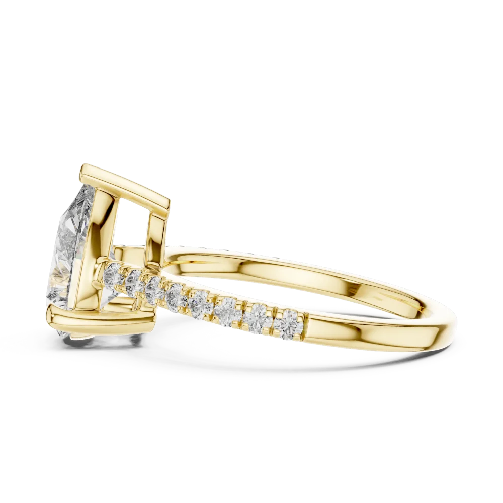 Ethereal Pear Solitaire Pavé-Set Modern Classic Ring - Image 4