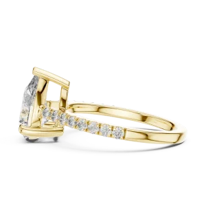 Ethereal Pear Solitaire Pavé-Set Modern Classic Ring - Image 4