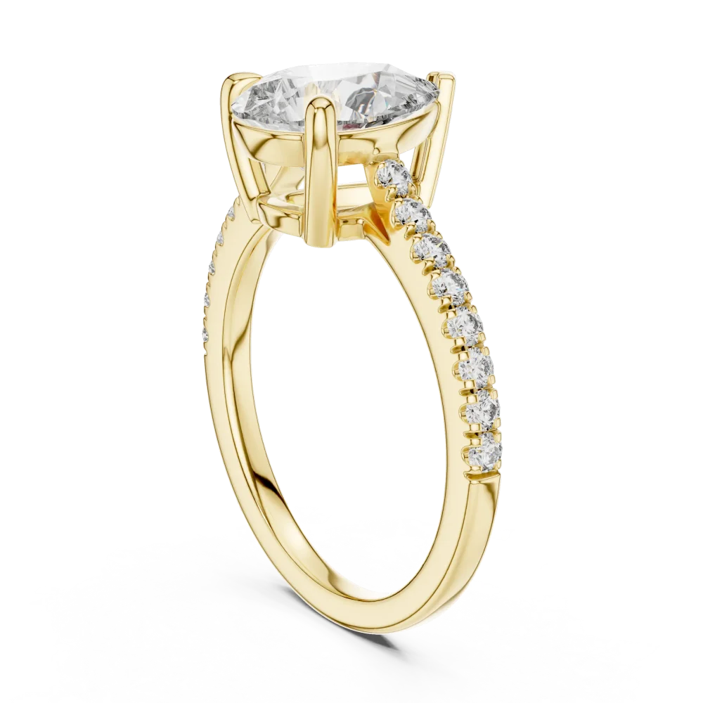 Ethereal Pear Solitaire Pavé-Set Modern Classic Ring - Image 3