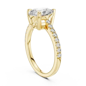 Ethereal Pear Solitaire Pavé-Set Modern Classic Ring - Image 3