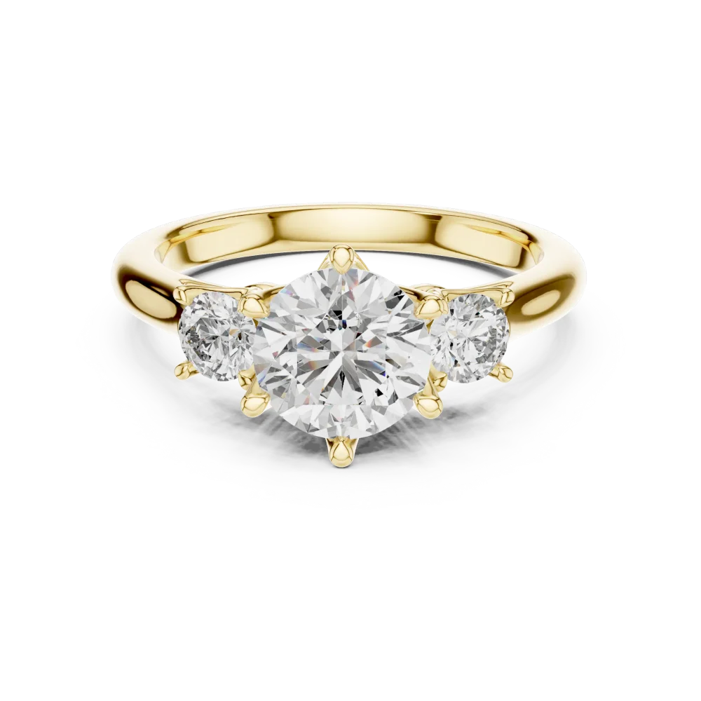 Ethereal Round Brilliant Three-Stone Solitaire Ring - Image 2