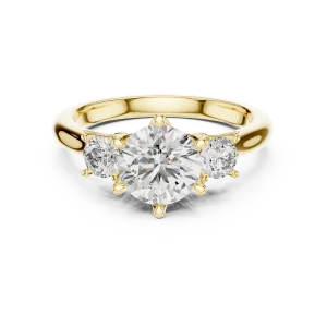 Ethereal Round Brilliant Three-Stone Solitaire Ring - Image 2