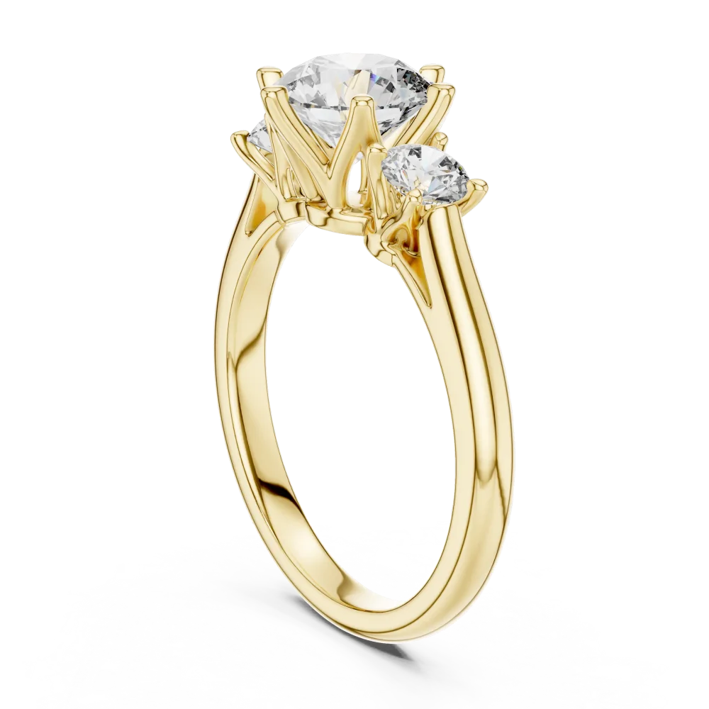 Ethereal Round Brilliant Three-Stone Solitaire Ring - Image 3