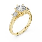 Ethereal Round Brilliant Three-Stone Solitaire Ring
