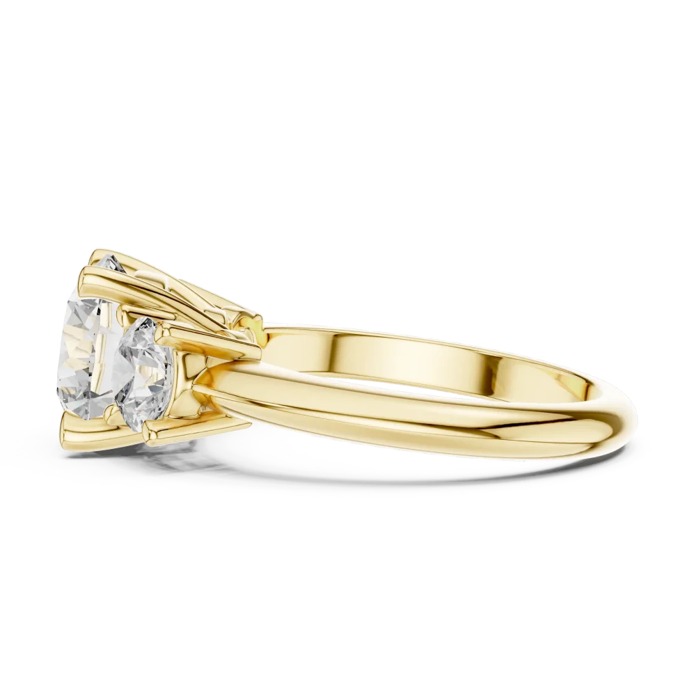 Ethereal Round Brilliant Three-Stone Statement Ring - Image 4