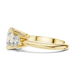 Ethereal Round Brilliant Three-Stone Statement Ring - Image 4