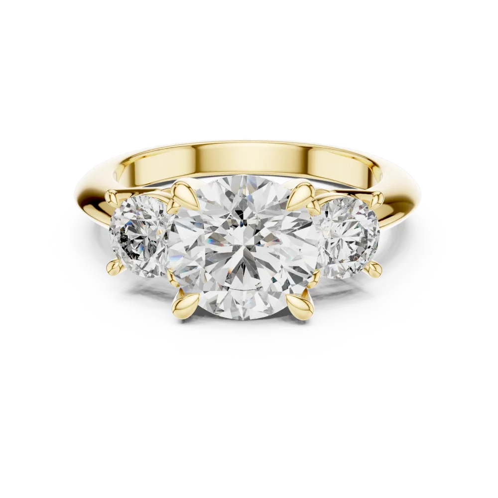 Ethereal Round Brilliant Three-Stone Statement Ring - Image 2