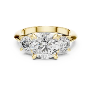 Ethereal Round Brilliant Three-Stone Statement Ring - Image 2