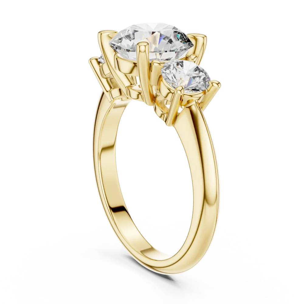Ethereal Round Brilliant Three-Stone Statement Ring - Image 3