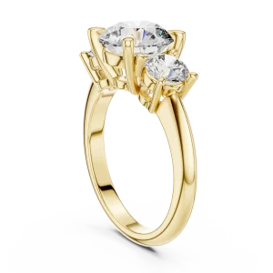 Ethereal Round Brilliant Three-Stone Statement Ring - Image 3