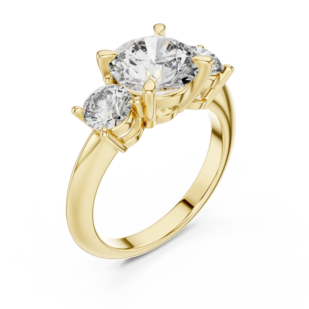 Discover the radiant brilliance of our three-stone statement ring. Featuring elite DIAMEUR lab-grown diamonds, this design defines modern elegance. Shop now.