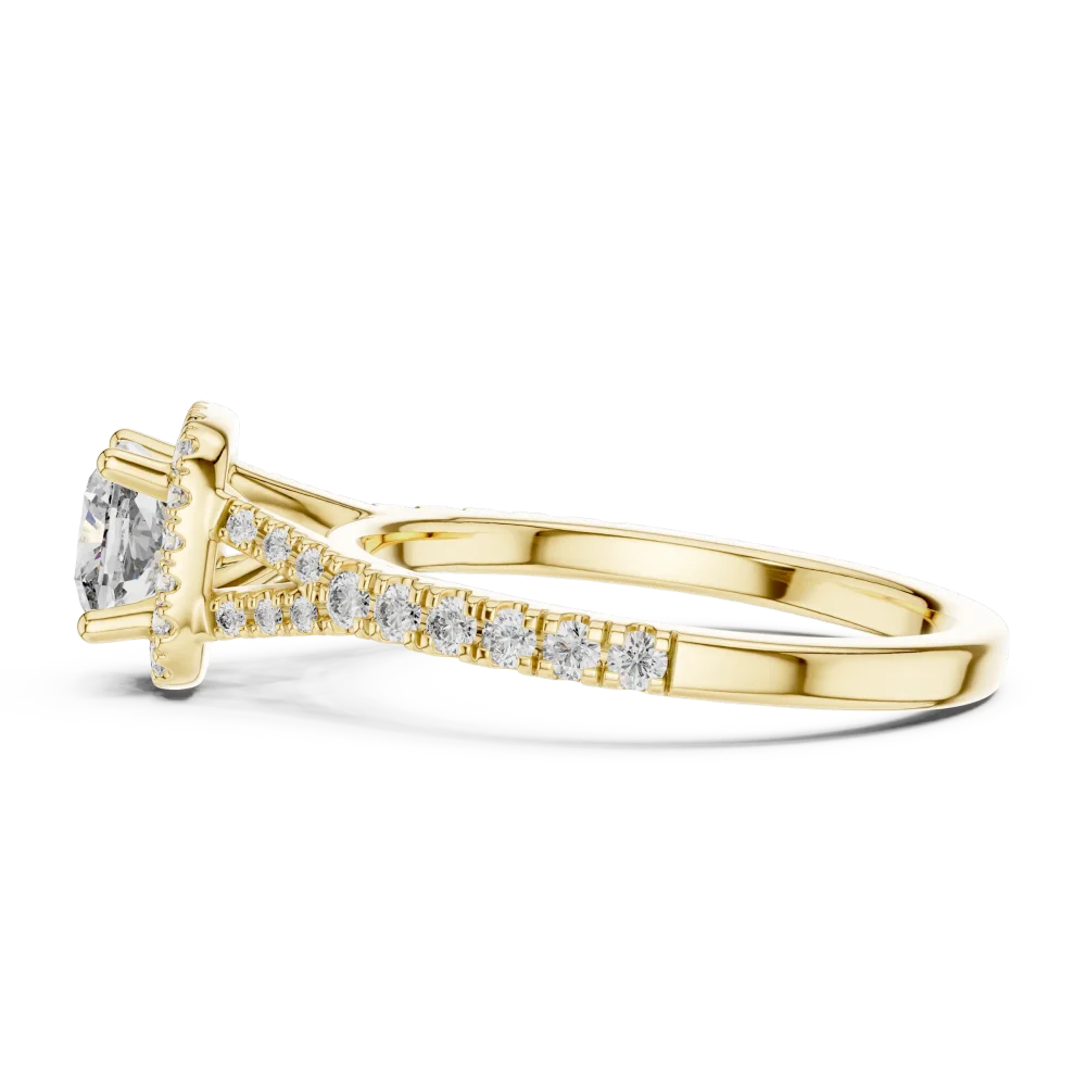 Luminary Cushion Cut Pavé-Set Halo Engagement Ring - Image 4
