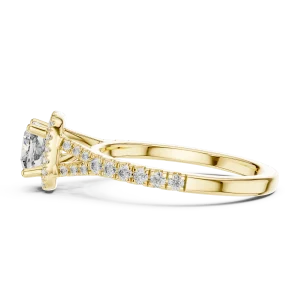 Luminary Cushion Cut Pavé-Set Halo Engagement Ring - Image 4
