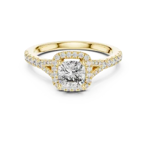 Luminary Cushion Cut Pavé-Set Halo Engagement Ring - Image 2