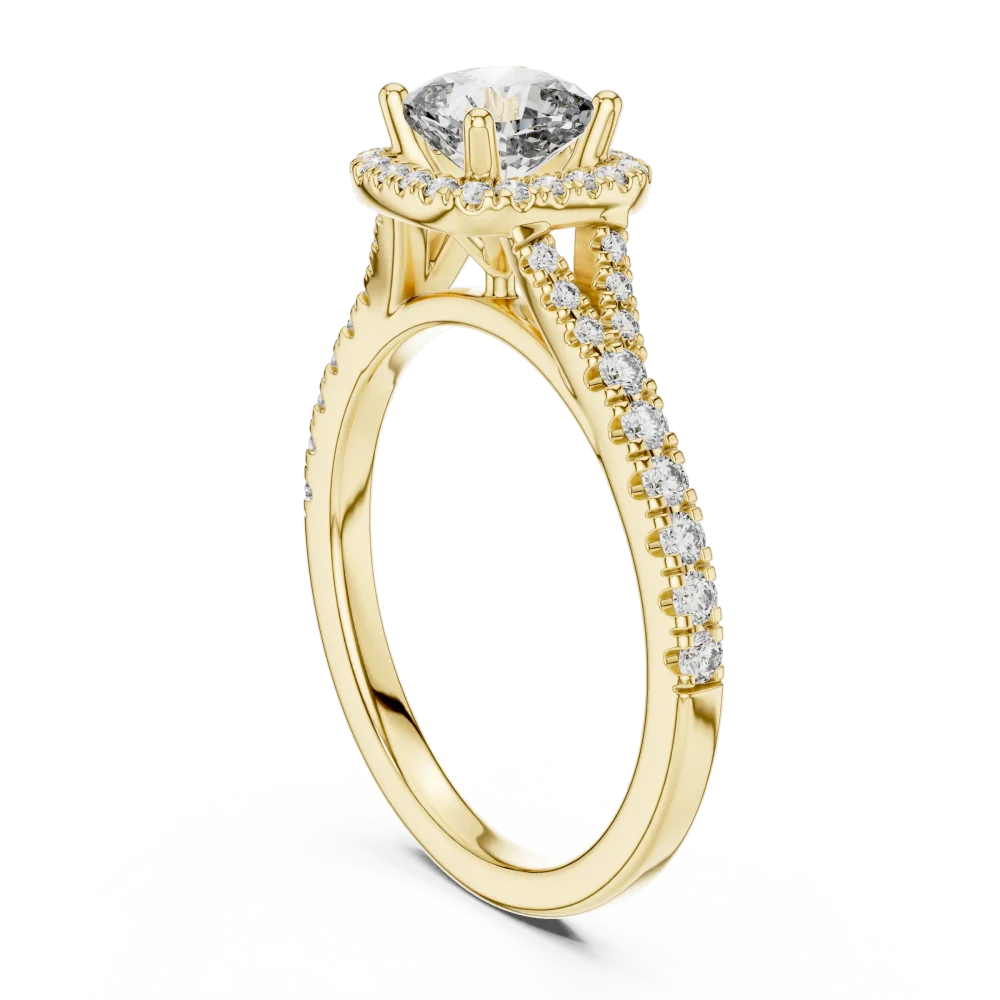 Luminary Cushion Cut Pavé-Set Halo Engagement Ring - Image 3