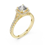 Luminary Cushion Cut Pavé-Set Halo Engagement Ring