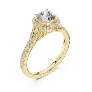 Luminary Cushion Cut Pavé-Set Halo Engagement Ring