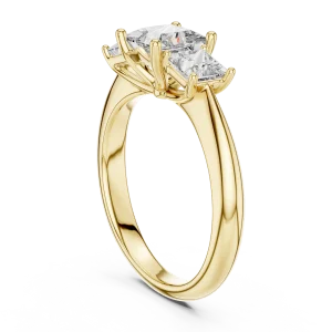 Symmetry Princess Cut Three Stone Modern Classic Ring - Image 3