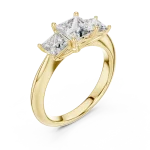 Symmetry Princess Cut Three Stone Modern Classic Ring
