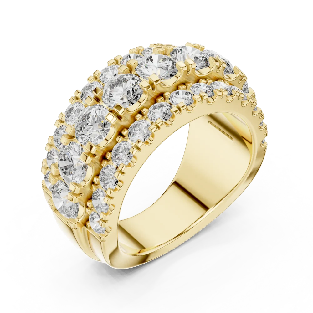 Adorn your hand with the Luminary multi-row band, featuring brilliant-cut DIAMEUR diamonds. Experience unmatched scintillation and sustainable luxury. Shop now!